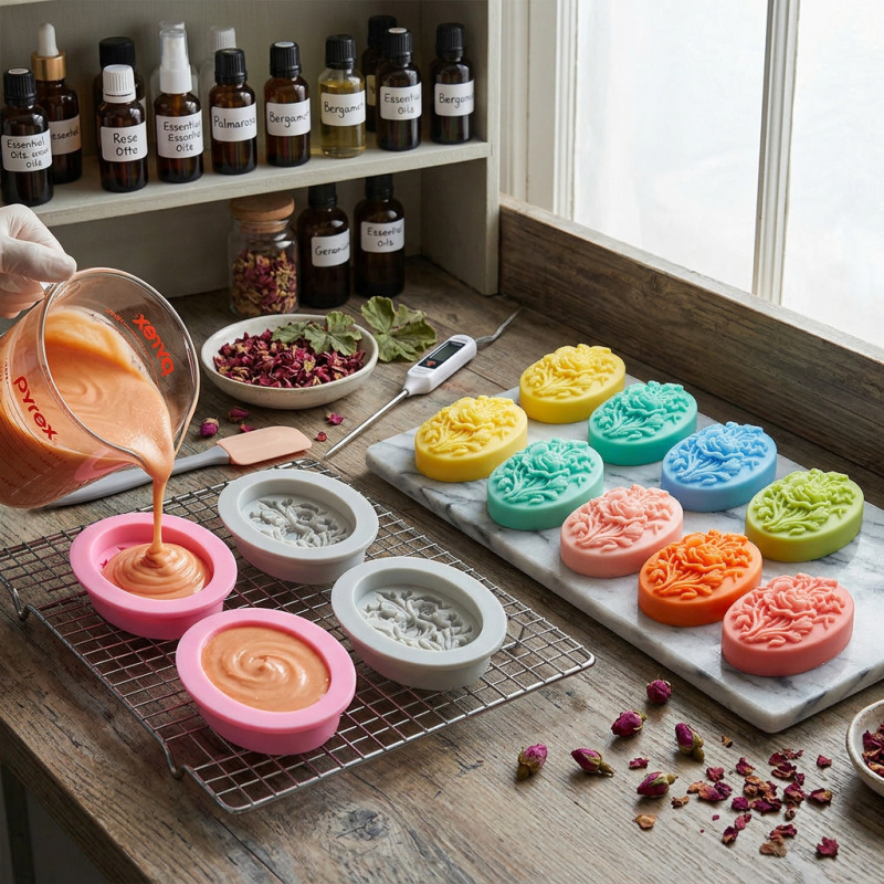 4 Silicone mold with flower sh - Soap Making Tutorial review and price